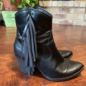 Wild Fable Women's Cordette Fringe Western Bootie Sz 8
